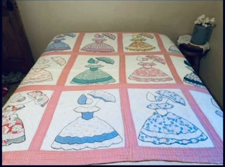 Antique Sun Bonnet Girl Quilt - Early 1900s