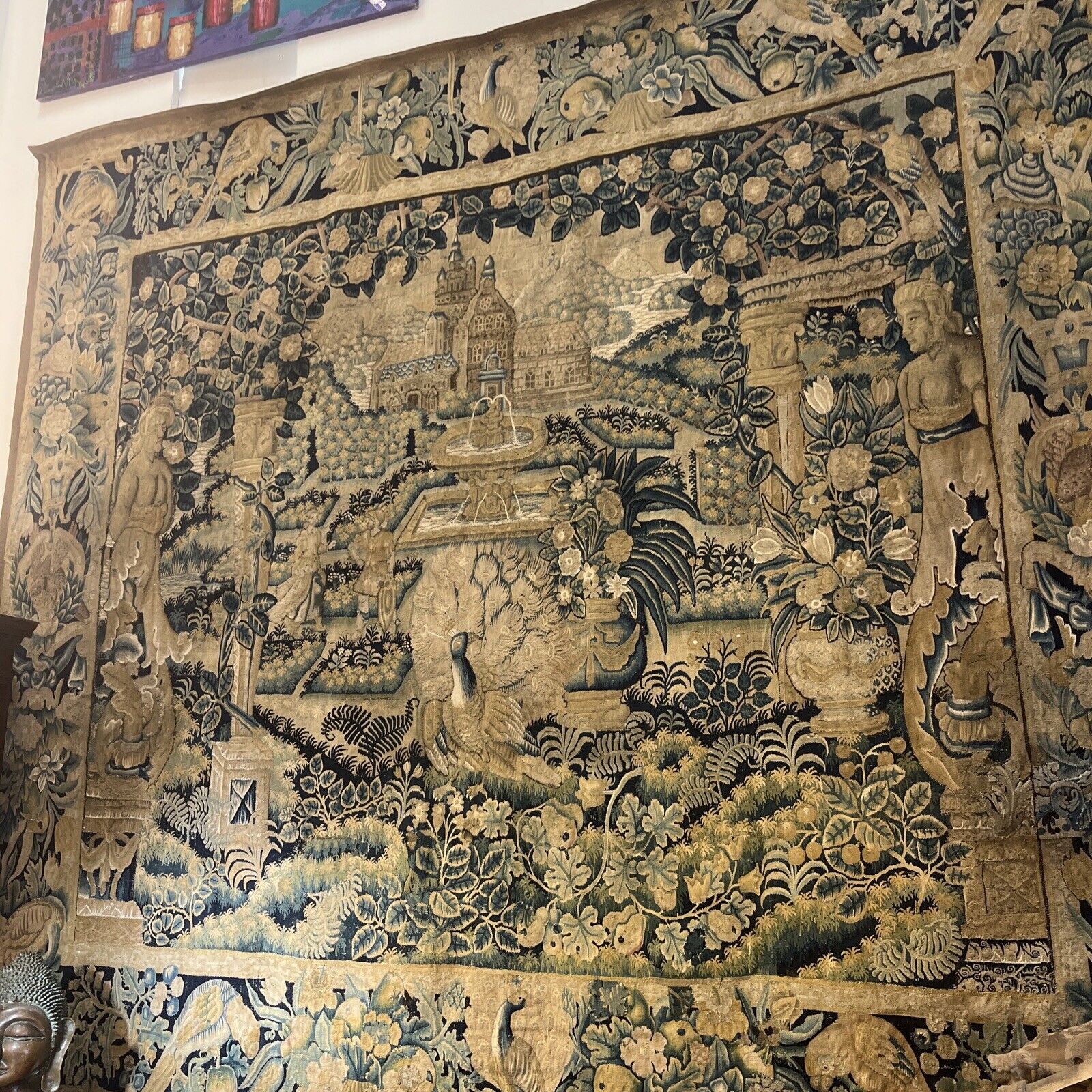Original Flemish Tapestry, Late 1600s/Early 1700s