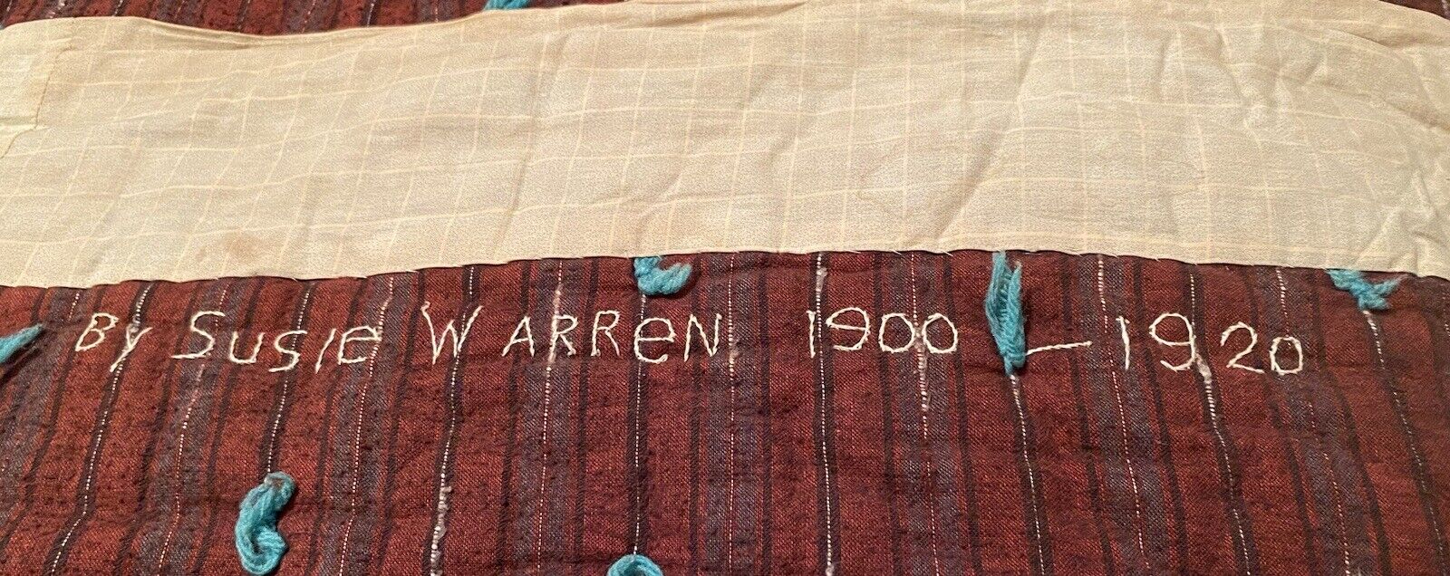Antique 1900s Hand-Sewn Reversible Comforter Quilt