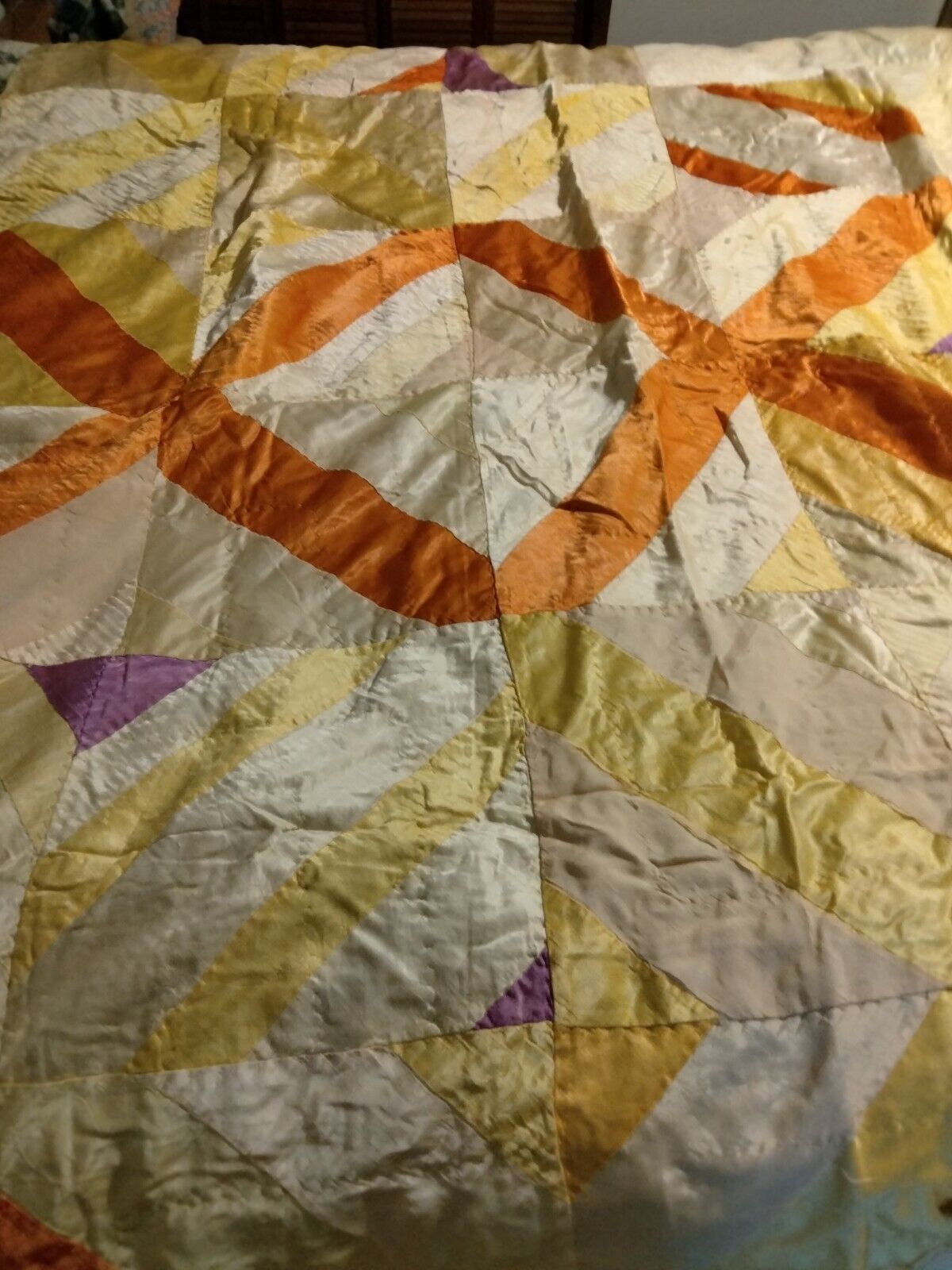 Early 1900s Patchwork Crazy Quilt 64x76