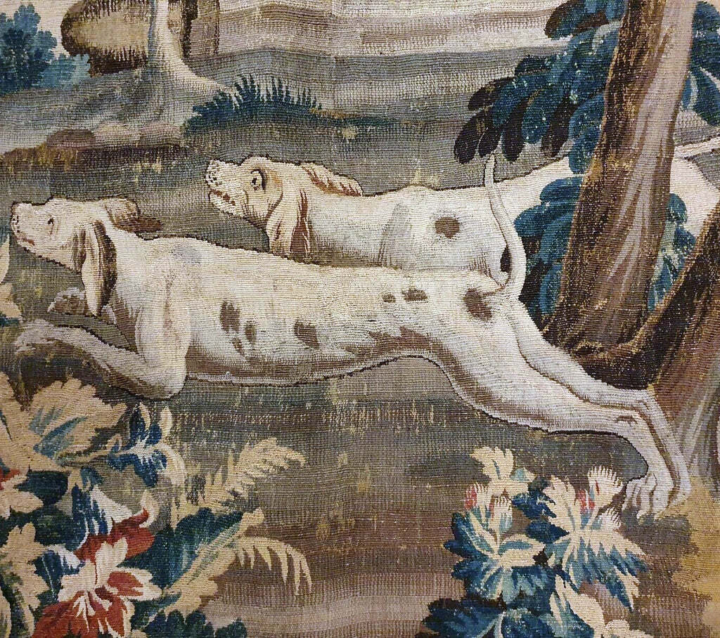 18th Century French Aubusson Tapestry with Hounds