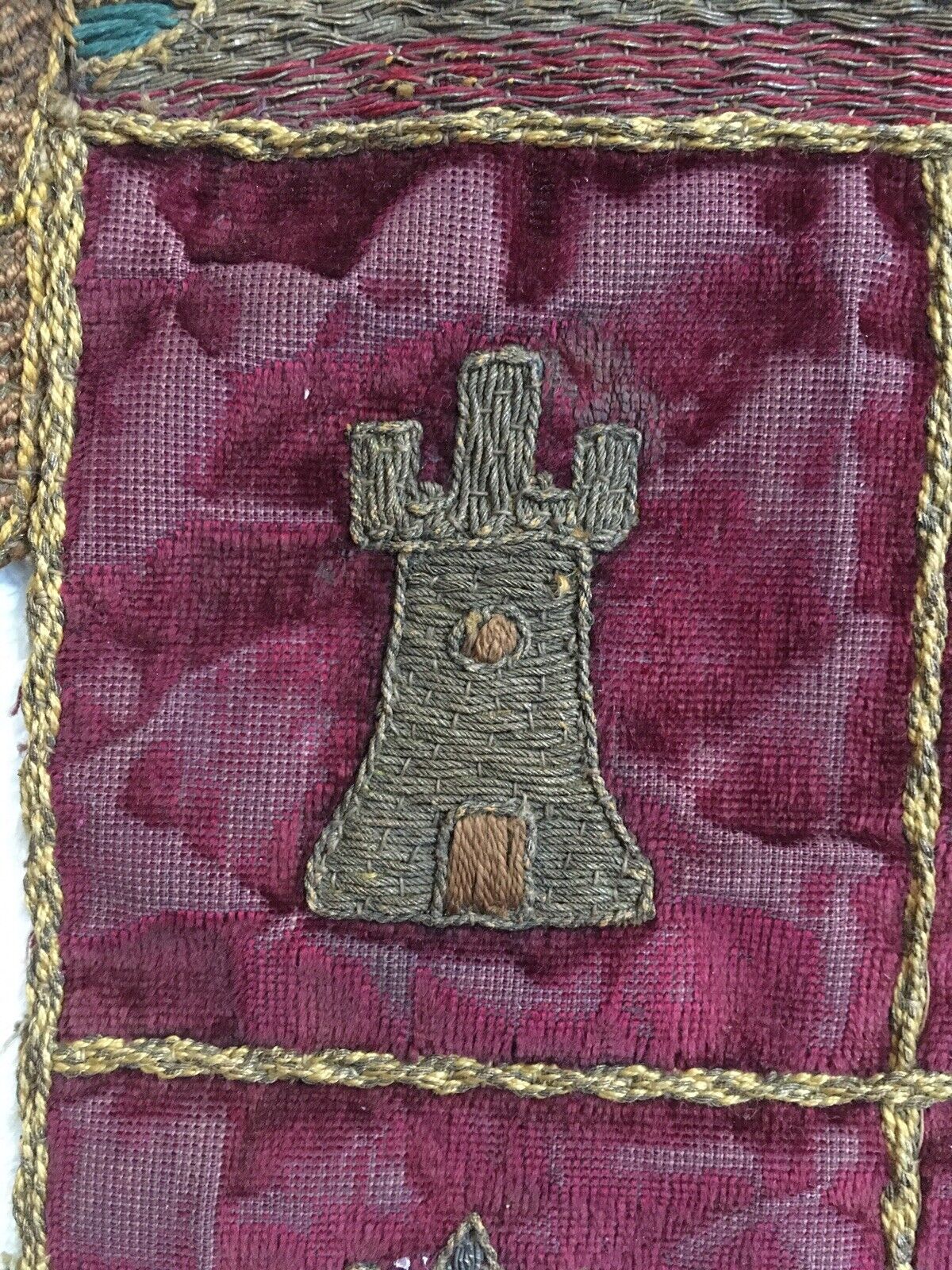 Royal Eagle Coat of Arms Silk Crest, 1700s