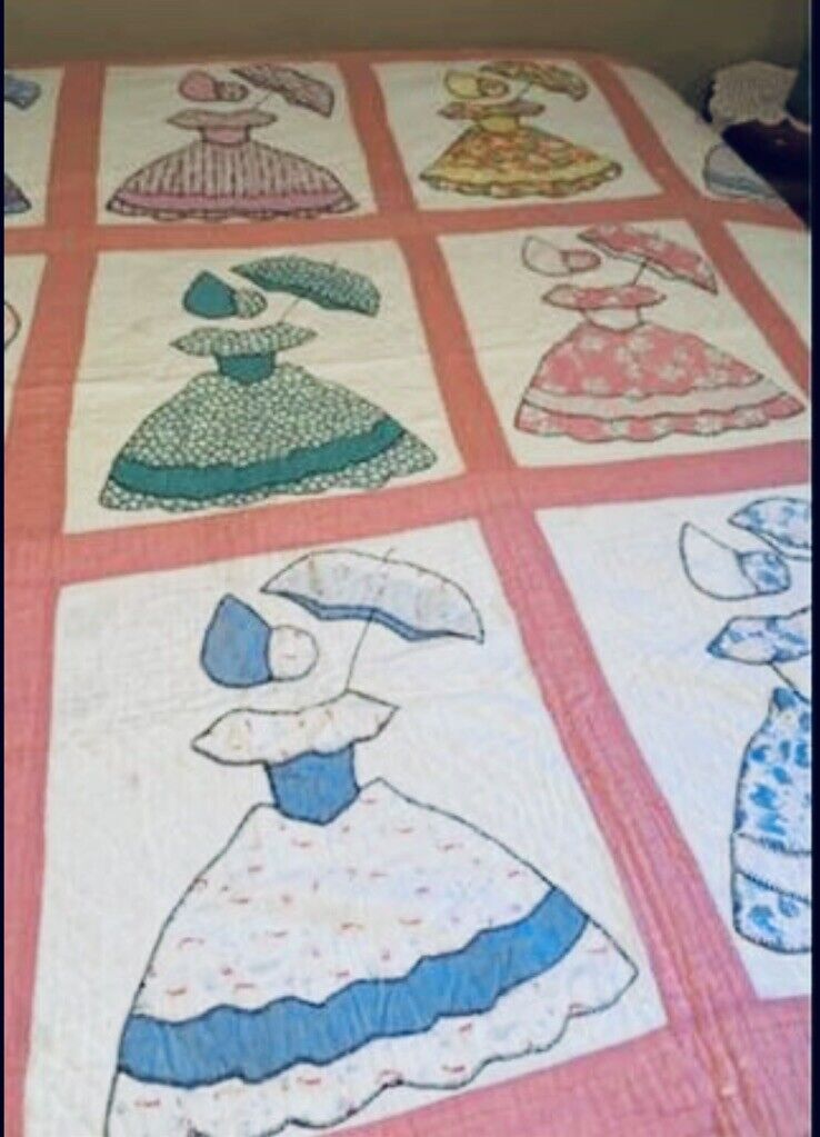 Antique Sun Bonnet Girl Quilt - Early 1900s
