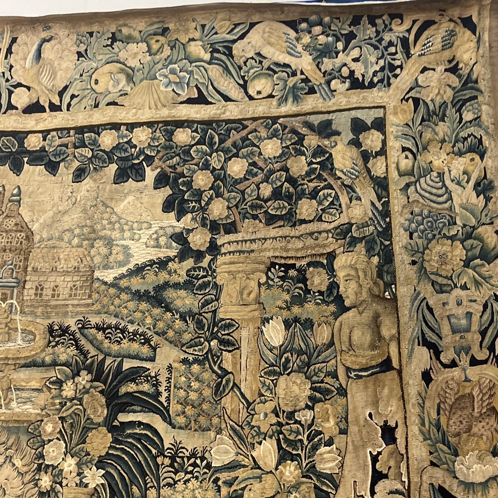 Original Flemish Tapestry, Late 1600s/Early 1700s