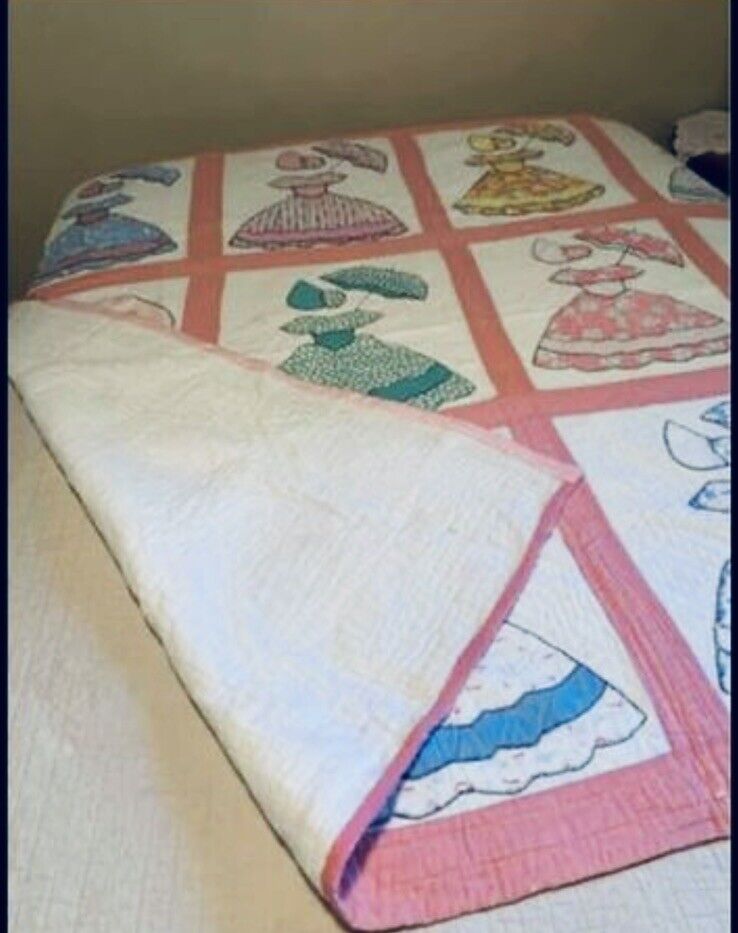 Antique Sun Bonnet Girl Quilt - Early 1900s