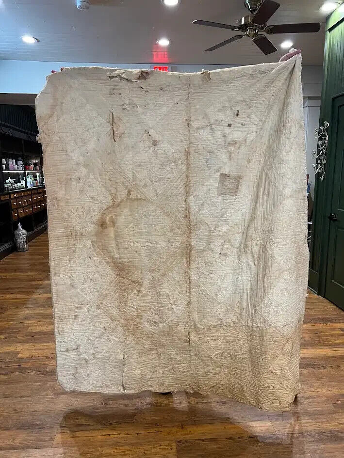 Rare Late 1800s Antique Floral Quilt