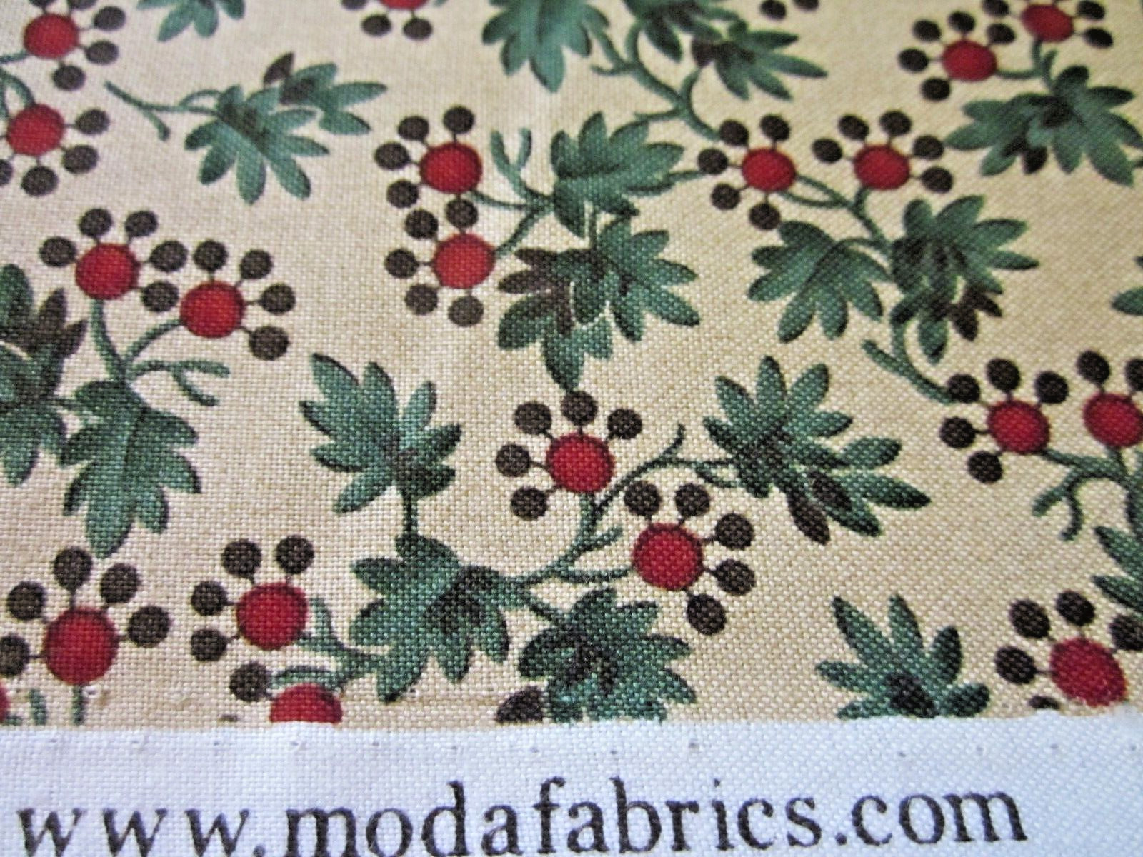 Antique Conestoga Calico Moonseed Fabric, 4 Yards