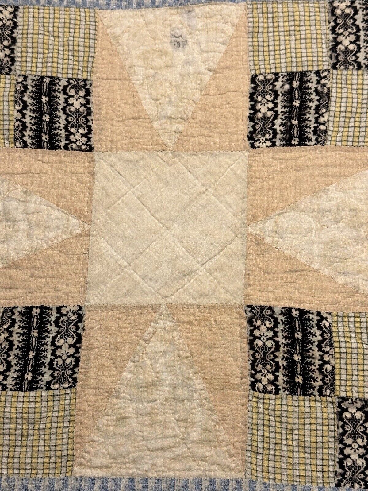 Antique Star Pattern Quilt Piece 18” x 18”