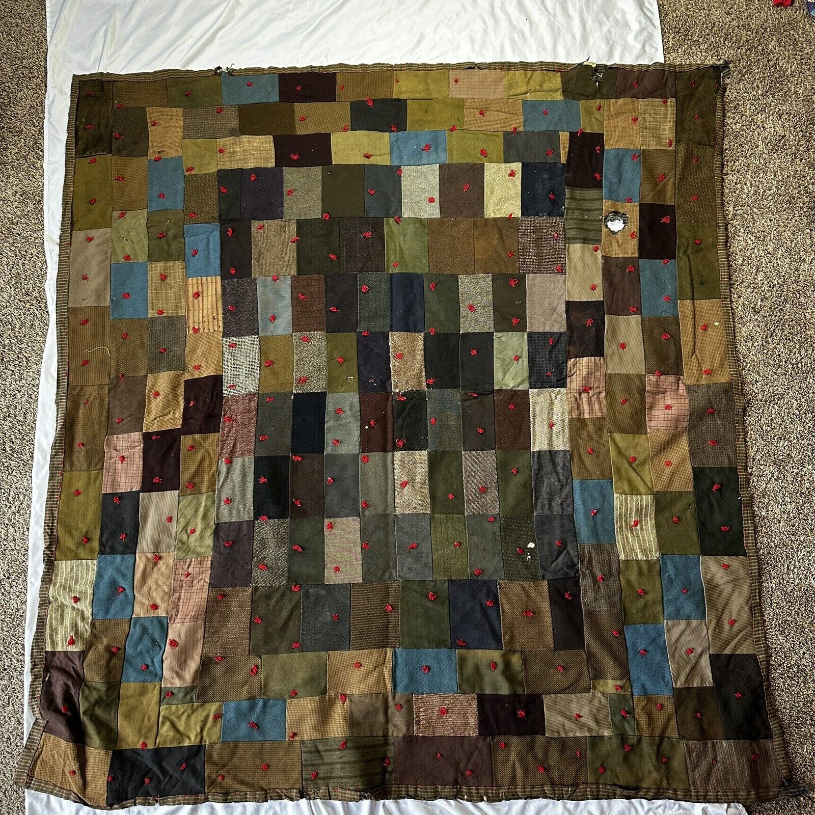 Victorian Patchwork Folk Art Quilt Blanket 66x72