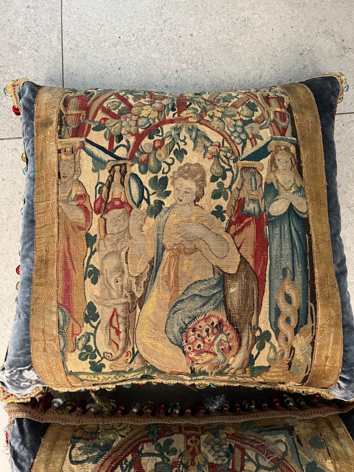 Rare 17th Century Aubusson Flemish Tapestry Pillows