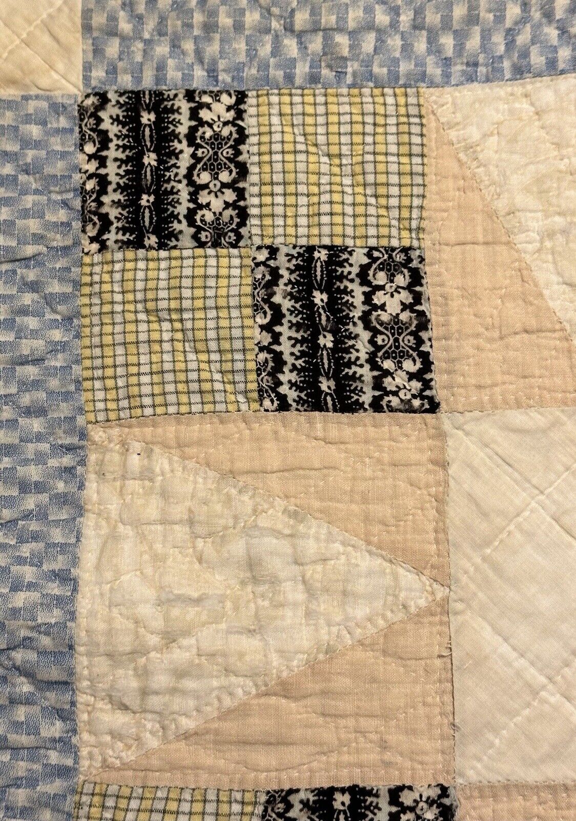 Antique Star Pattern Quilt Piece 18” x 18”