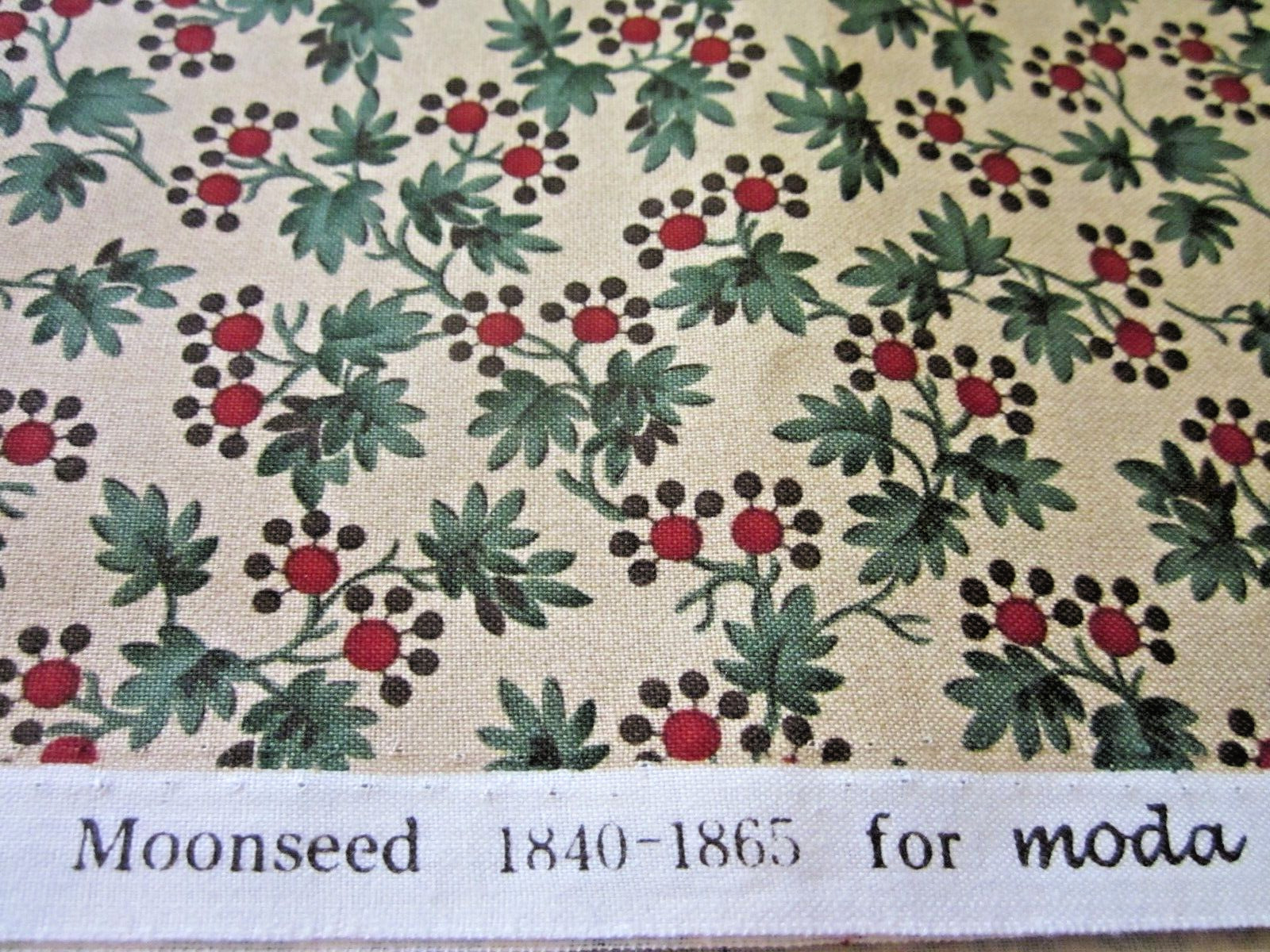 Antique Conestoga Calico Moonseed Fabric, 4 Yards