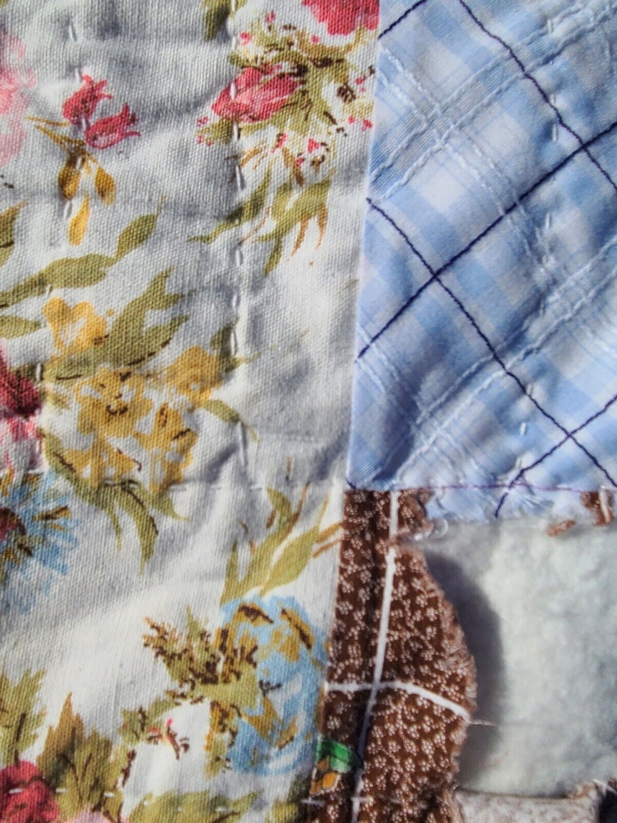 1900s Hand Stitched Primitive Quilt Folk Art