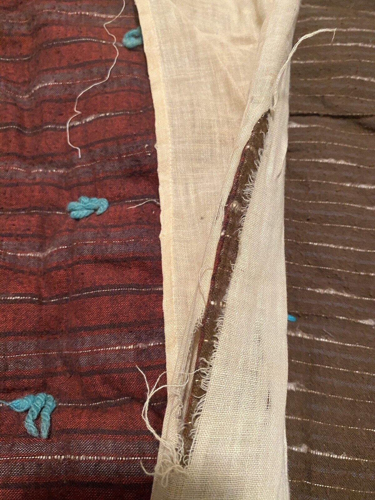 Antique 1900s Hand-Sewn Reversible Comforter Quilt