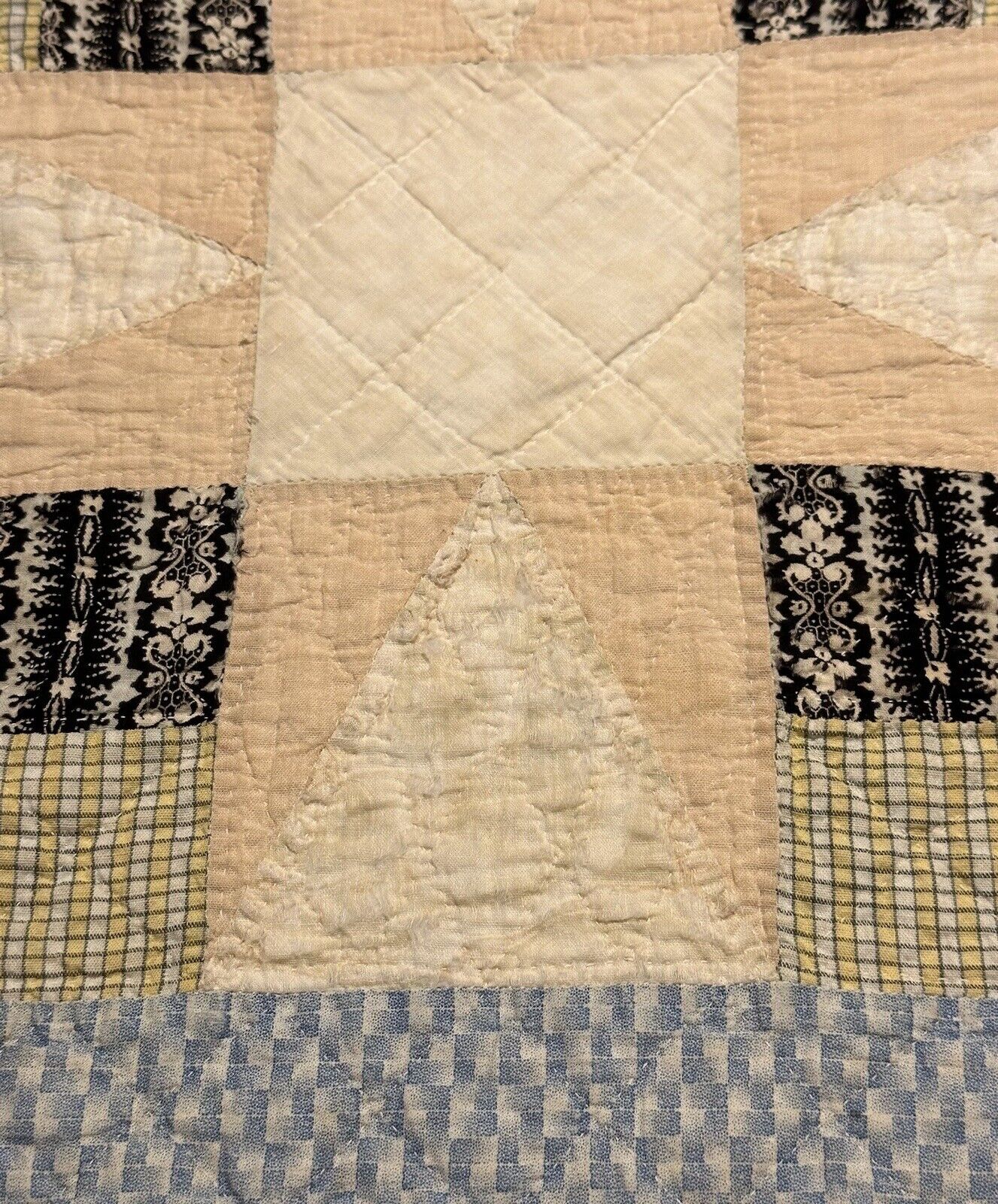 Antique Star Pattern Quilt Piece 18” x 18”