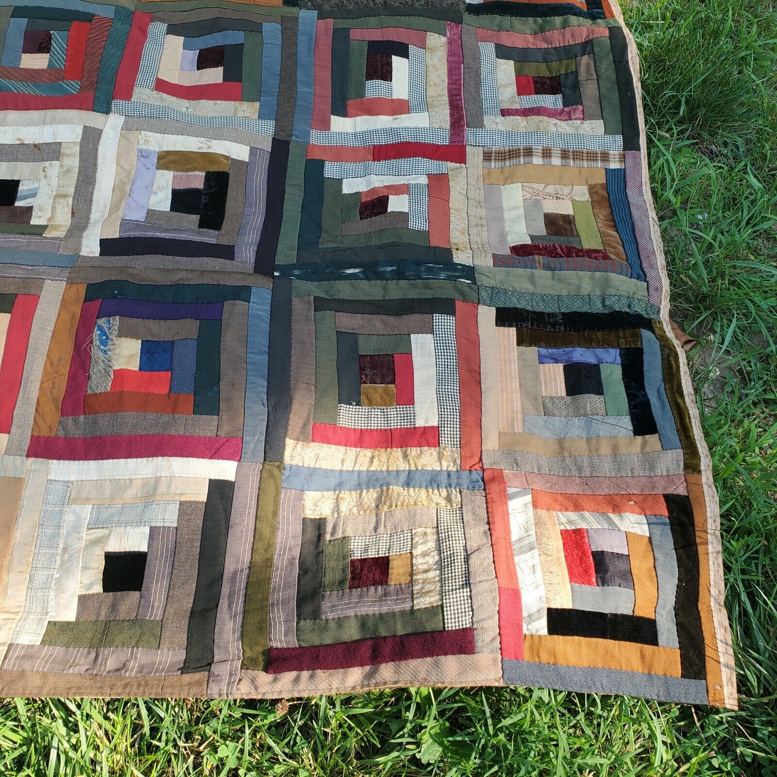 Vintage 1900s Crazy Quilt Square Cube Design