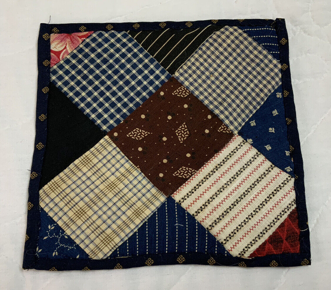 Antique Patchwork Quilt Tabletop Decor, Early 1900s