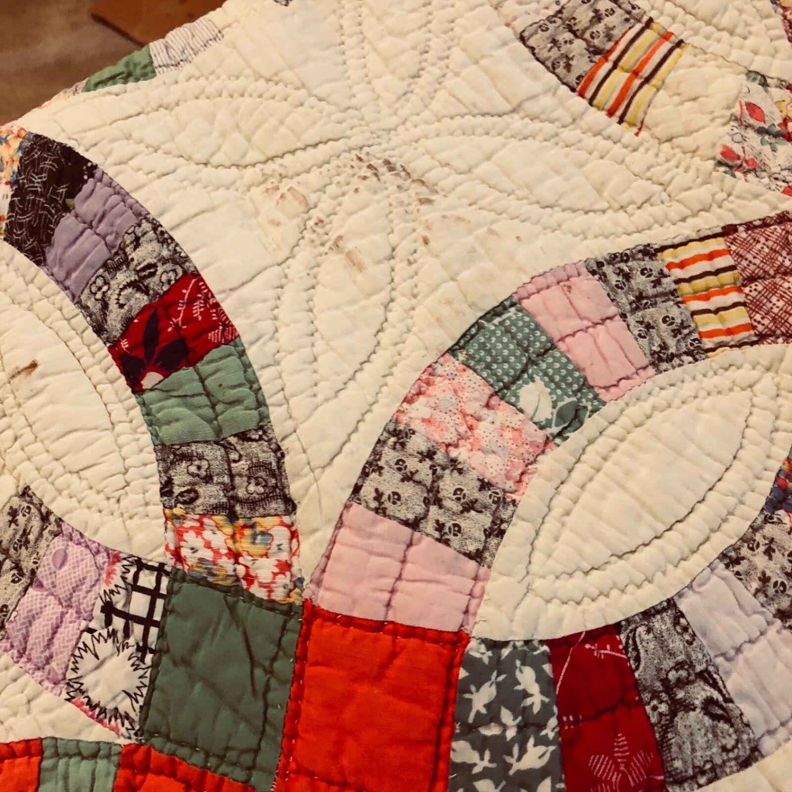 Antique Wedding Ring Quilt from Early 1900s