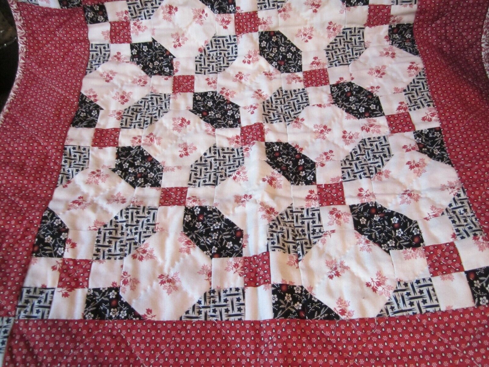20.5" Hand Quilted Antique-Style Doll Quilt