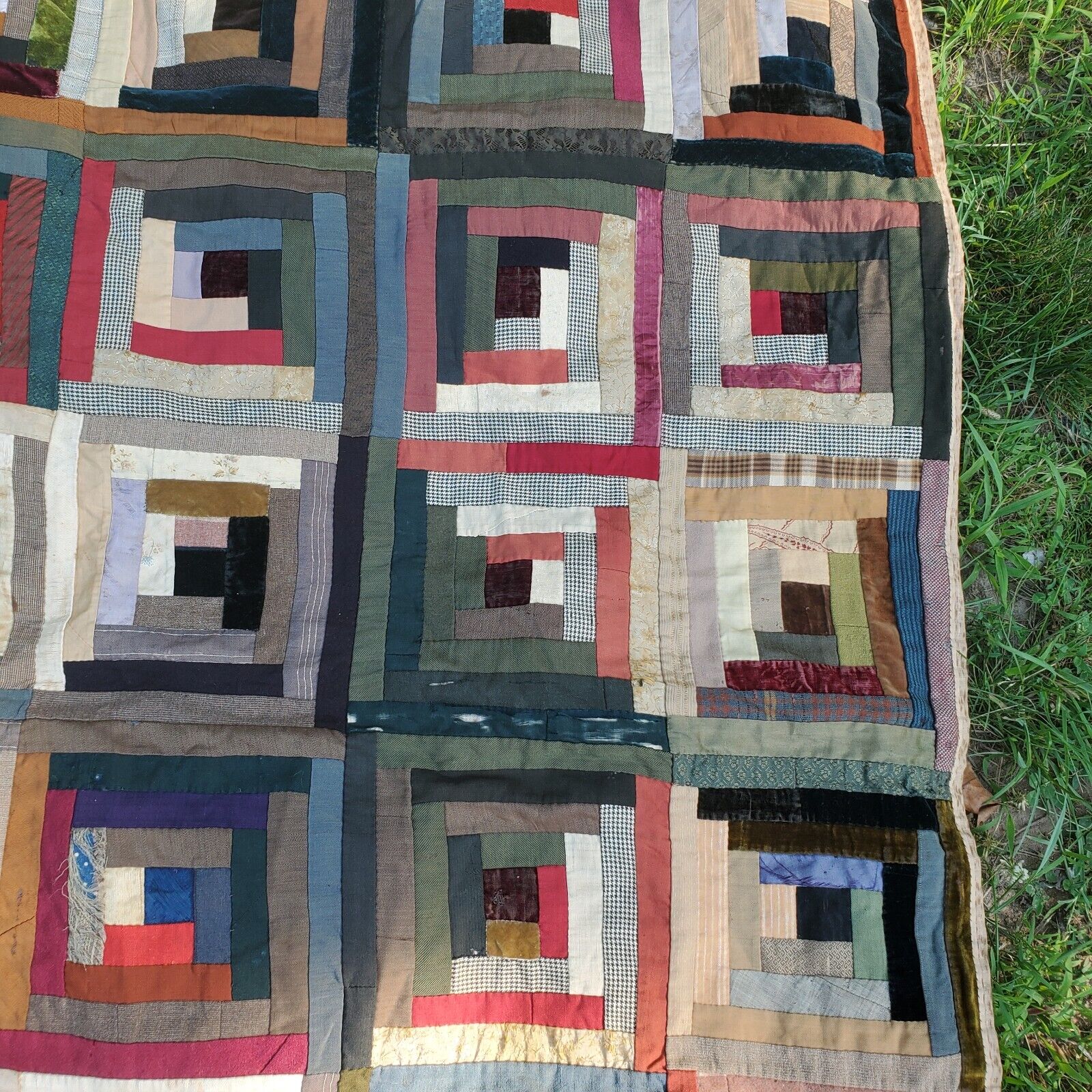 Vintage 1900s Crazy Quilt Square Cube Design
