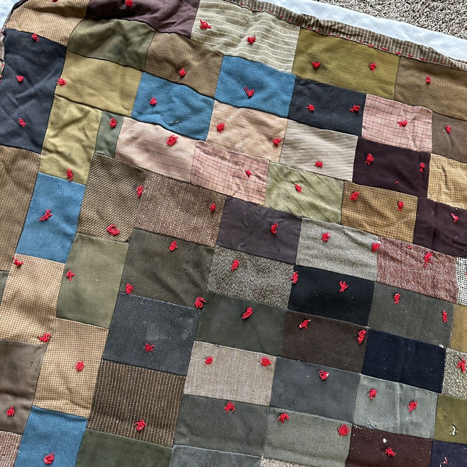 Victorian Patchwork Folk Art Quilt Blanket 66x72