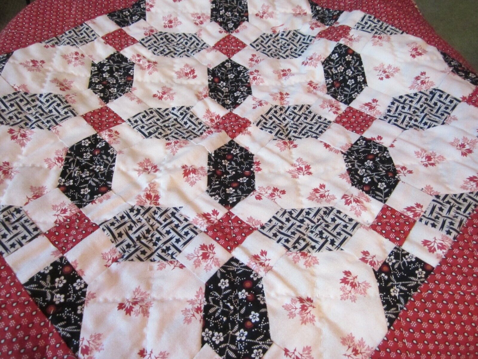 20.5" Hand Quilted Antique-Style Doll Quilt