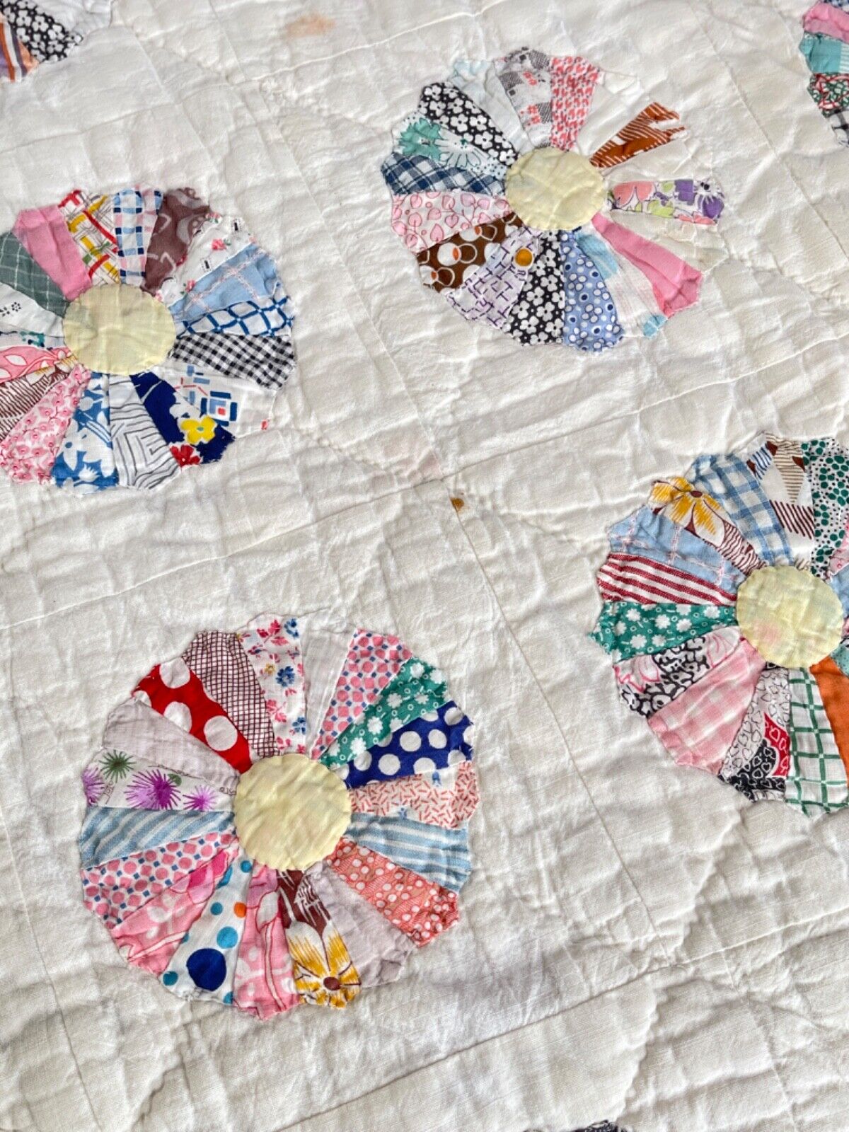 Dresden Plate Antique Patchwork Quilt YY903
