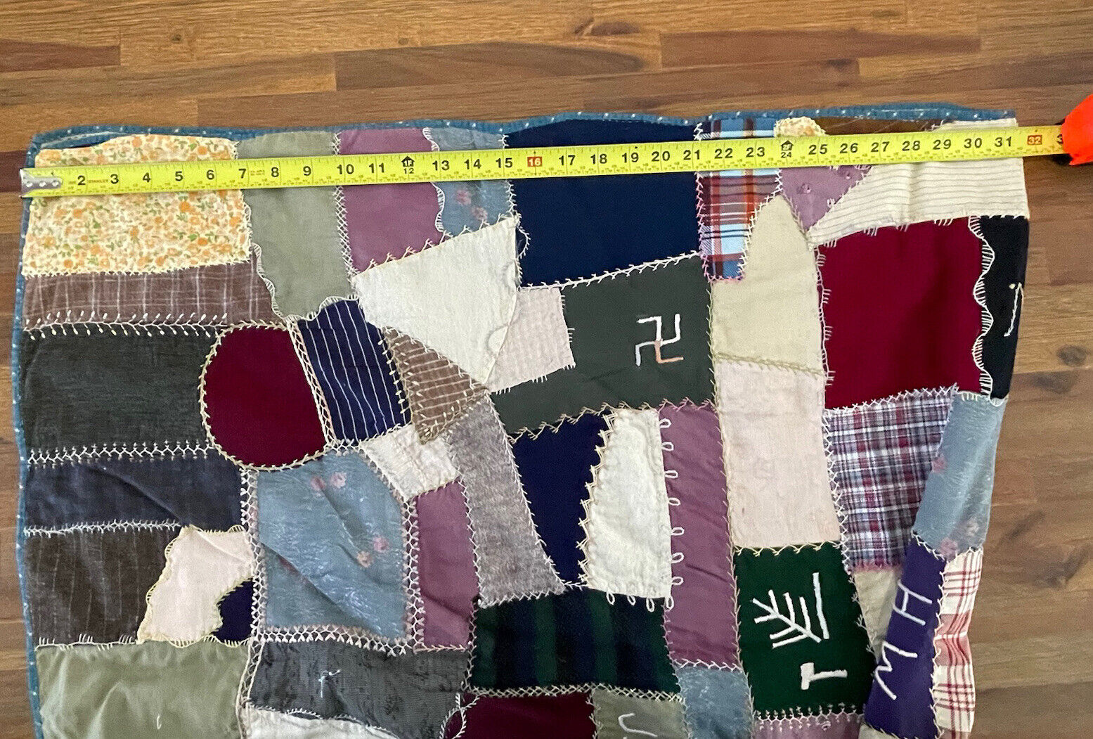 Victorian Era Antique Crazy Quilt with Rustic Details