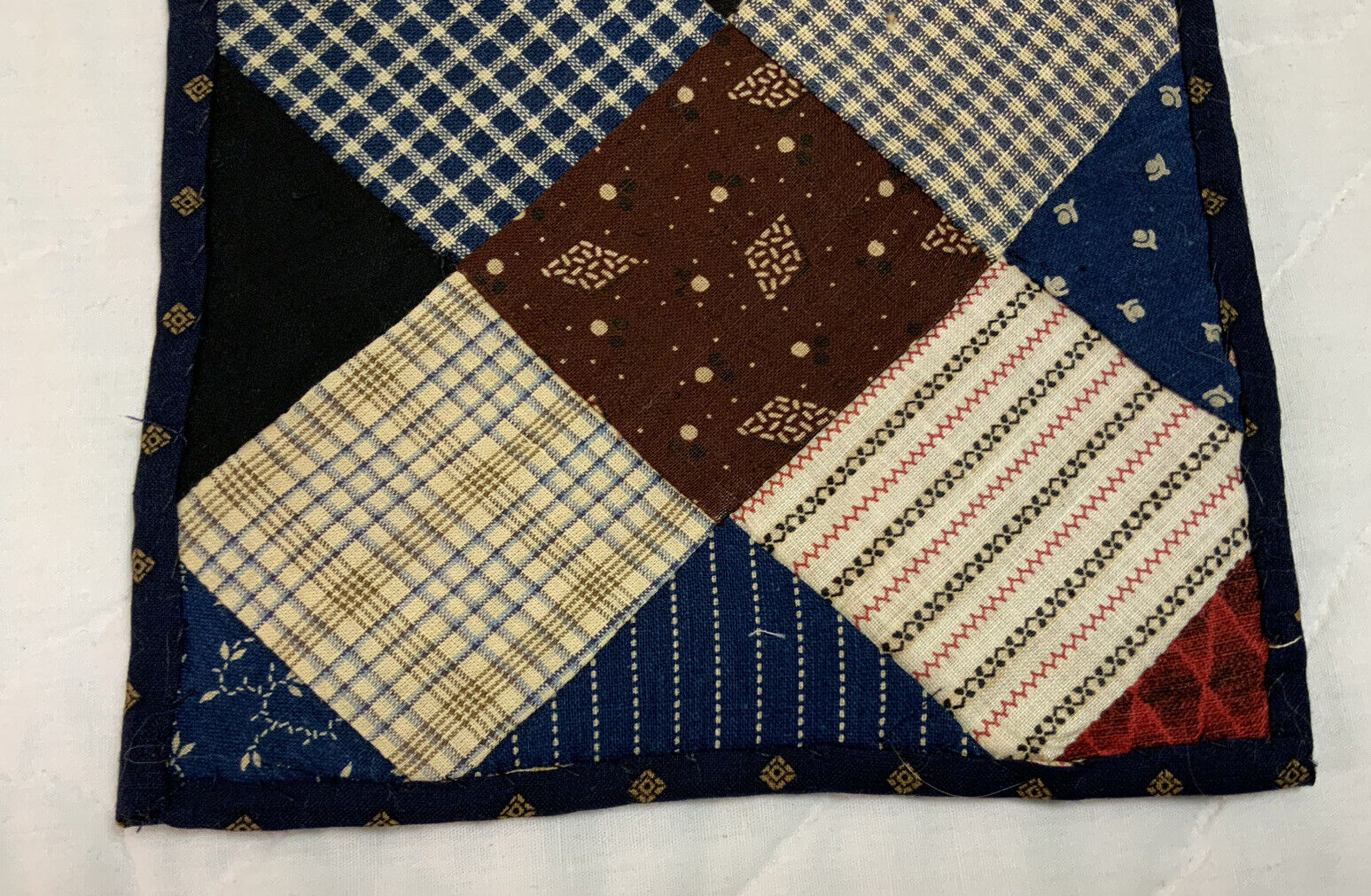 Antique Patchwork Quilt Tabletop Decor, Early 1900s