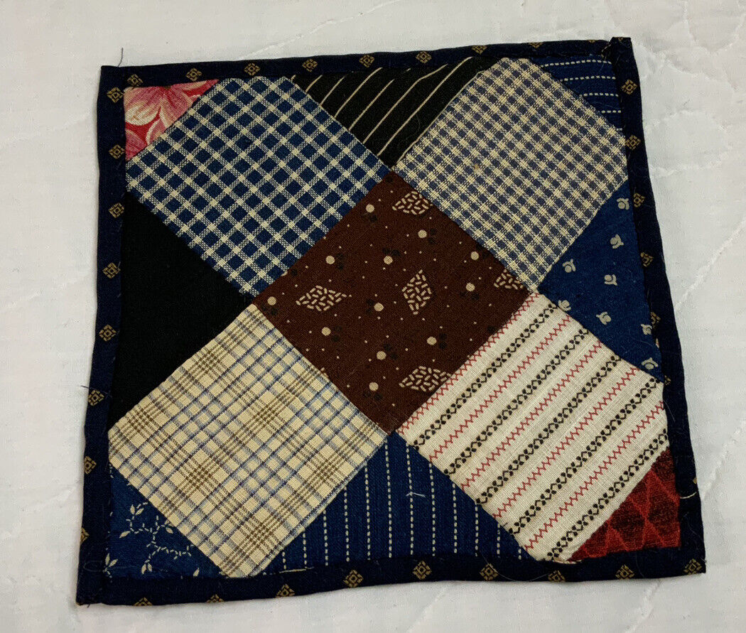 Antique Patchwork Quilt Tabletop Decor, Early 1900s