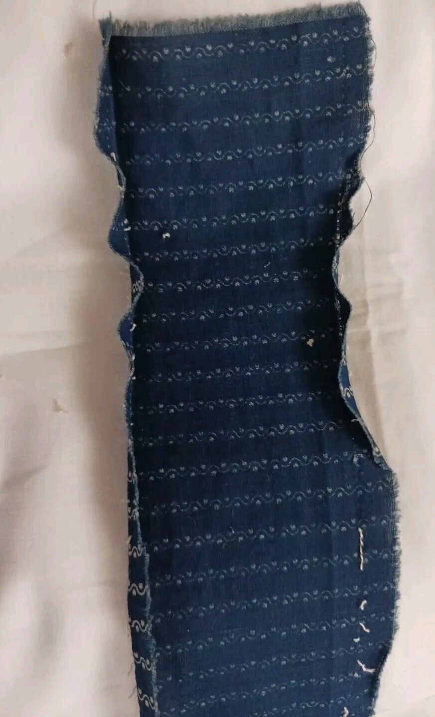 18 Indigo Blue Fabric Strips from 1800s