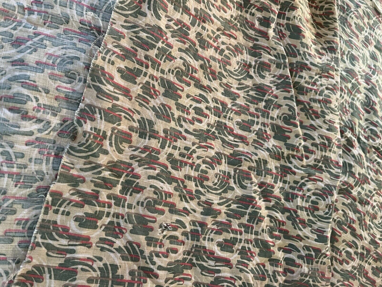 1800s Green Antique Quilt Fabric Backing 62"x82
