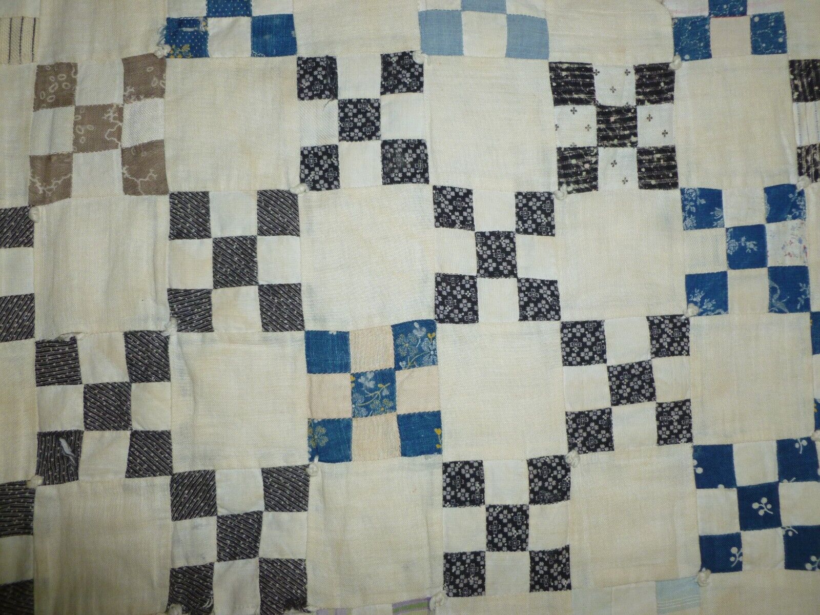 Early 1900s Nine Patch Antique Quilt