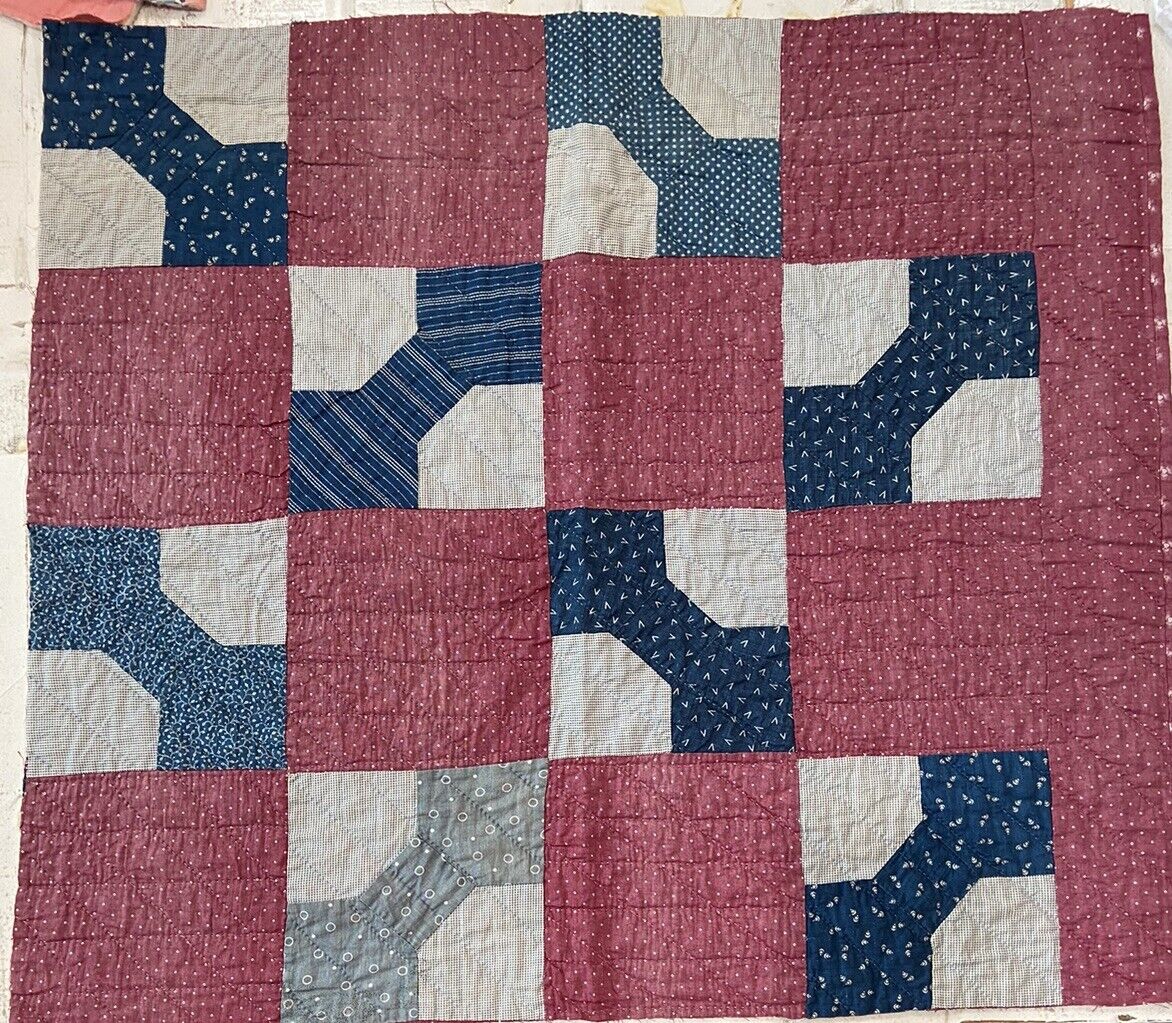 Vintage Bow Tie Quilt Piece, 23”x26”