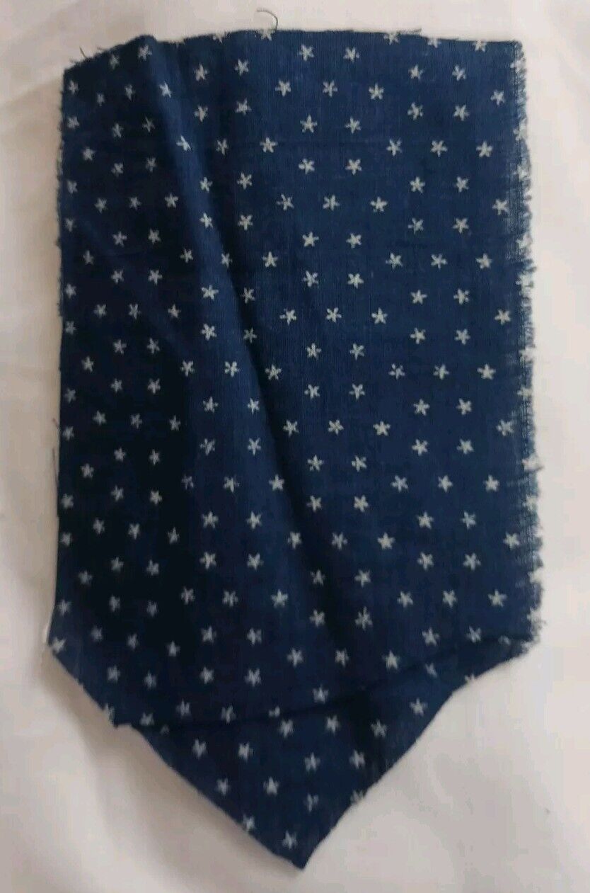 18 Indigo Blue Fabric Strips from 1800s