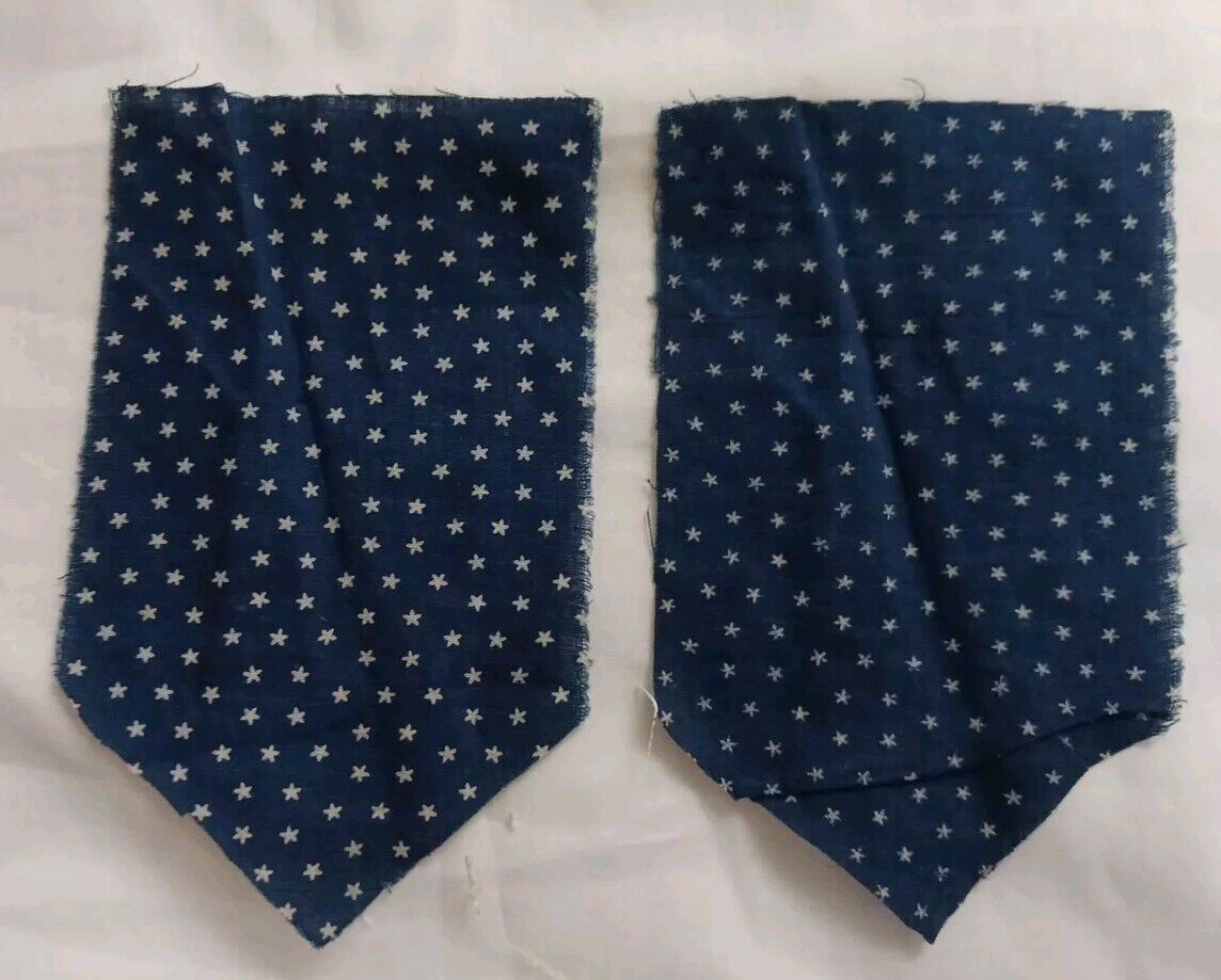18 Indigo Blue Fabric Strips from 1800s