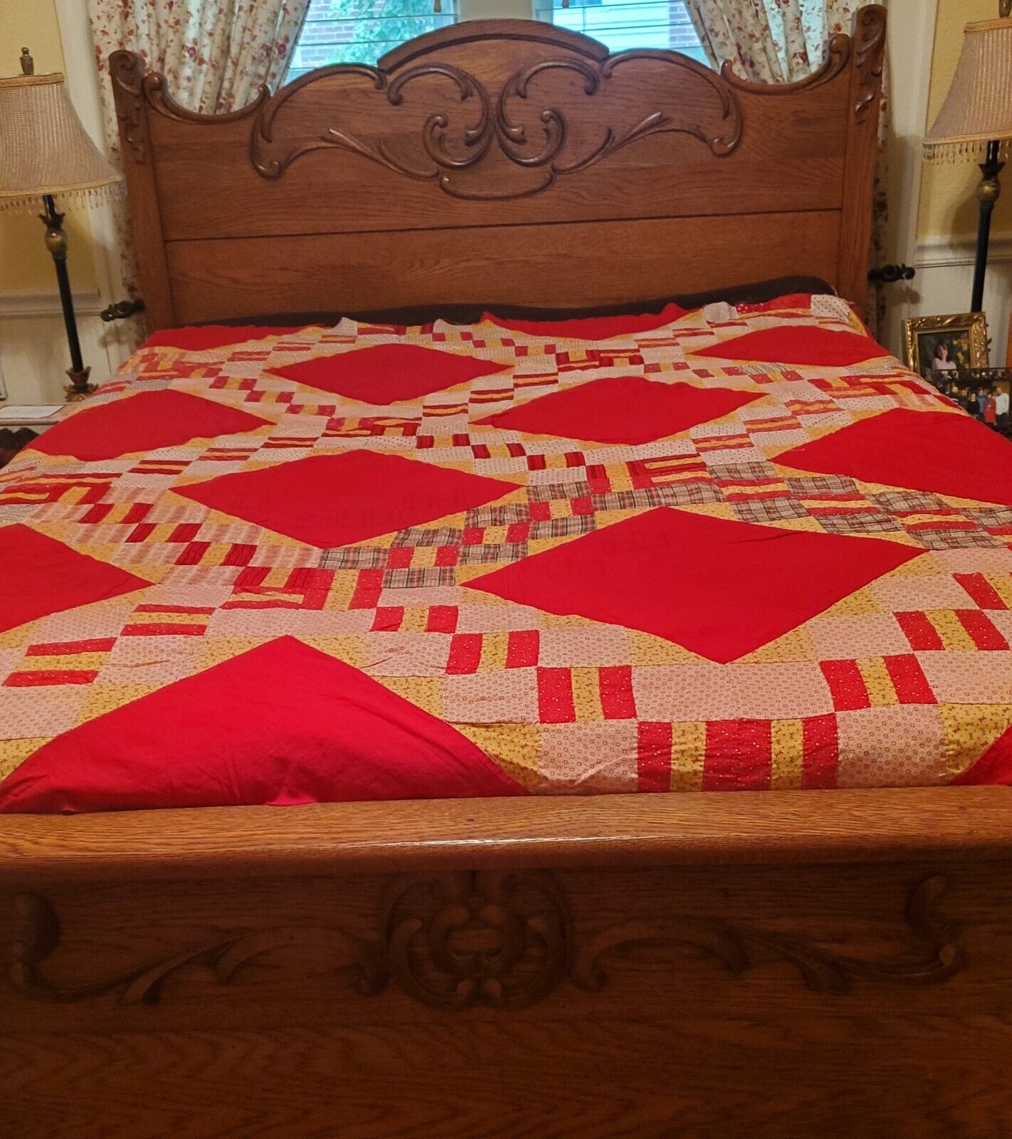 1800's Patchwork Quilt Top Antique Textile
