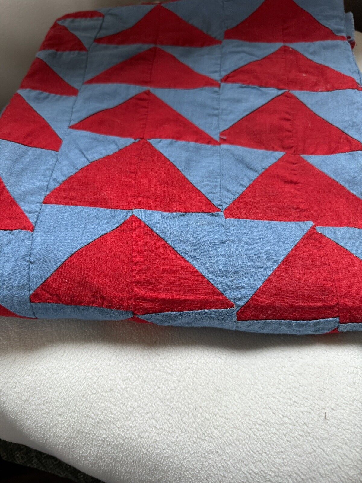 Antique Flying Geese Quilt Top, 1800s Design