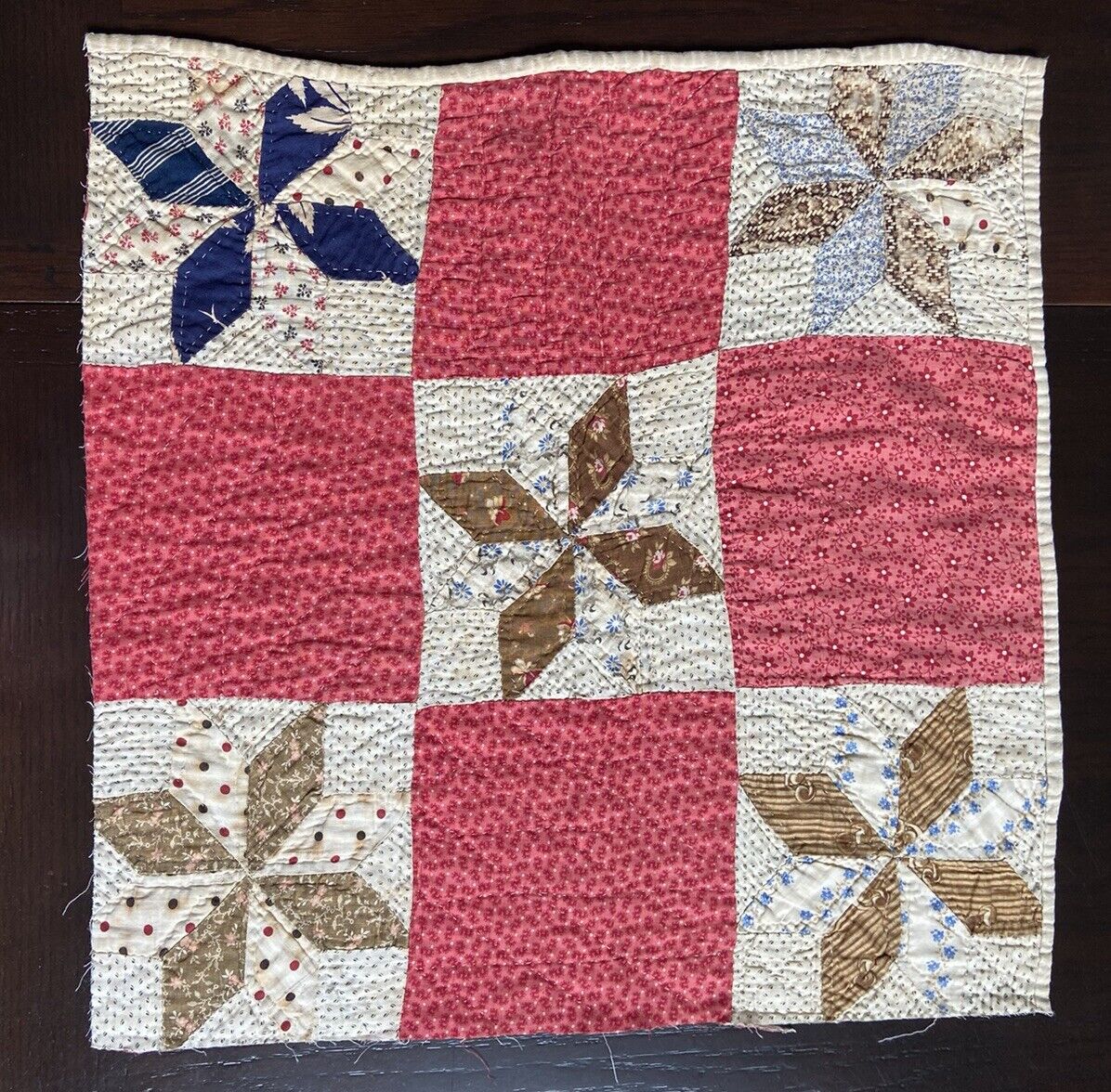 1800s Cinnamon Quilt Square, 18”x18”