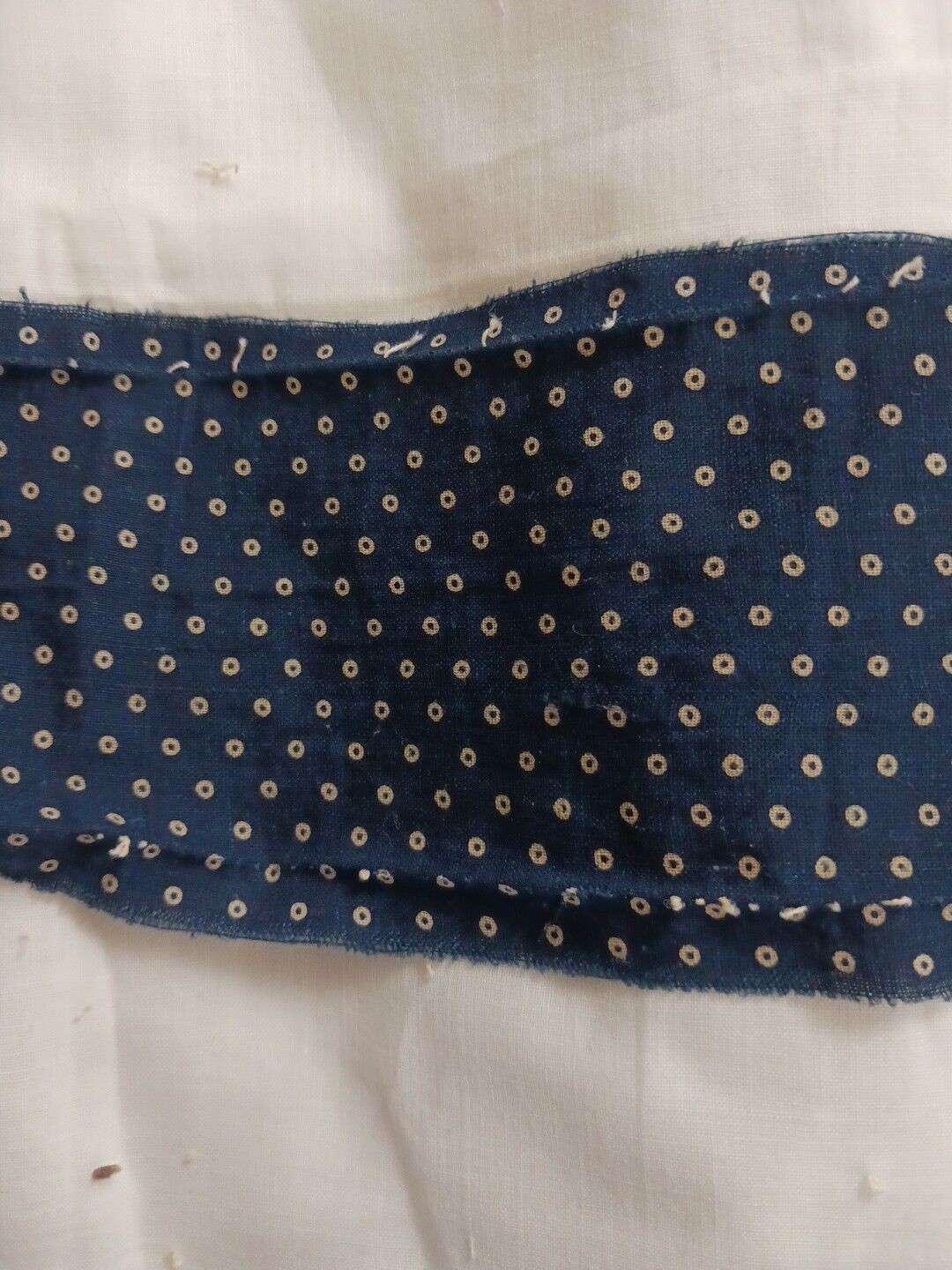 18 Indigo Blue Fabric Strips from 1800s