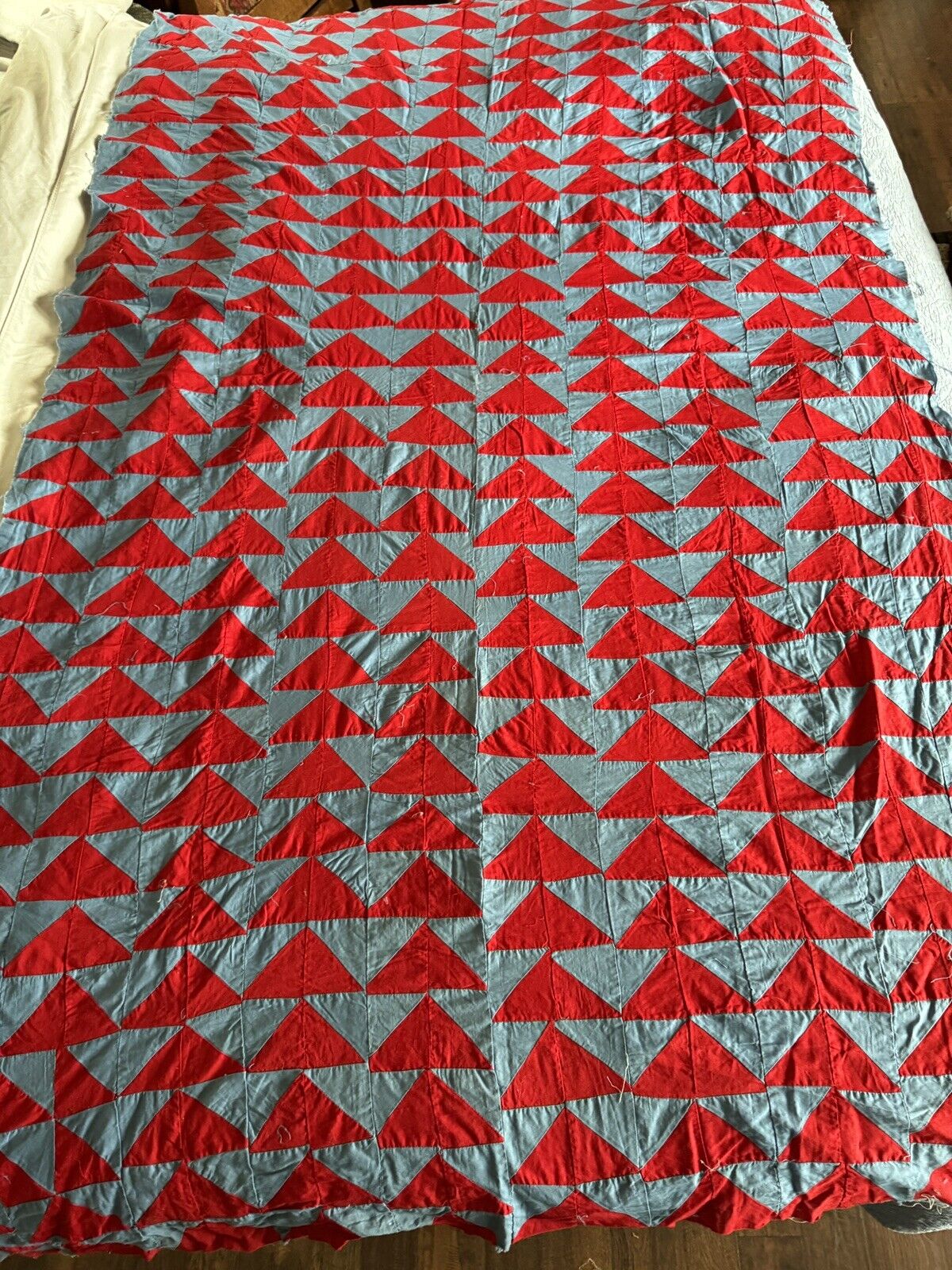 Antique Flying Geese Quilt Top, 1800s Design