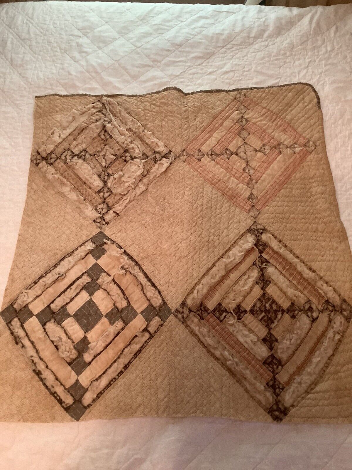 Vintage Hand Quilted Patchwork Cutter Quilt 1800s-1900s