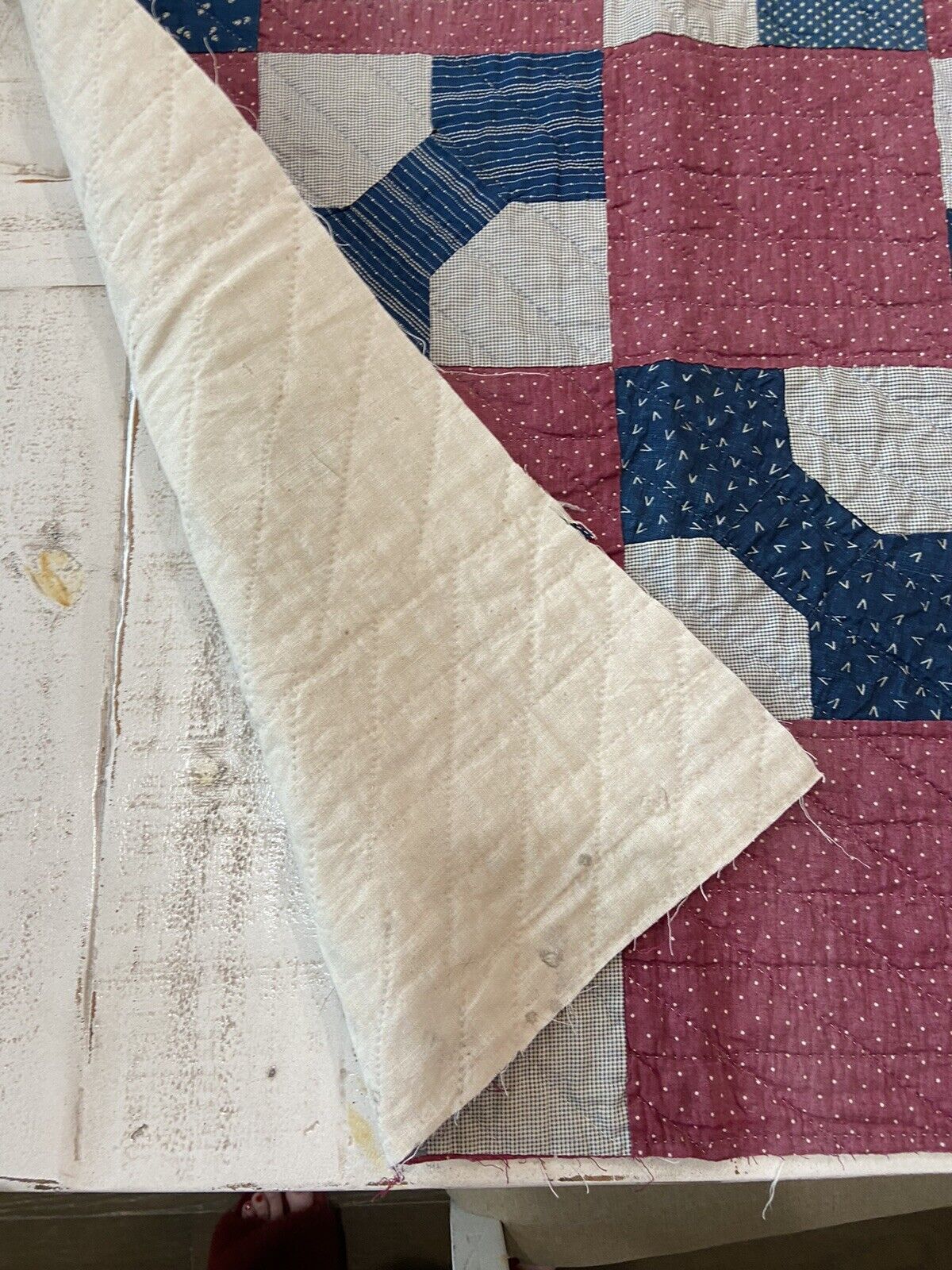 Vintage Bow Tie Quilt Piece, 23”x26”