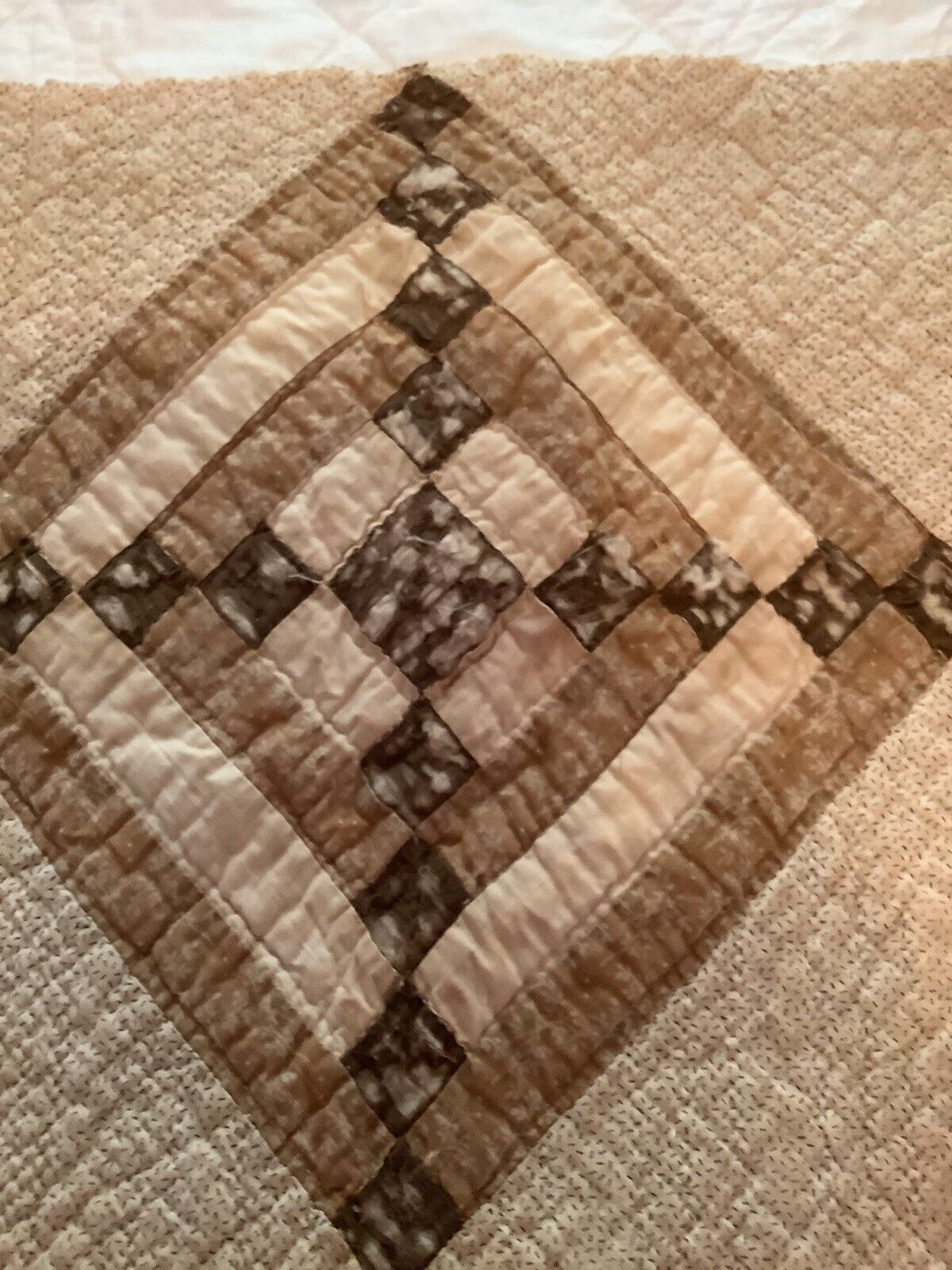 1800s Hand Quilted Patchwork Cutter Quilt Piece