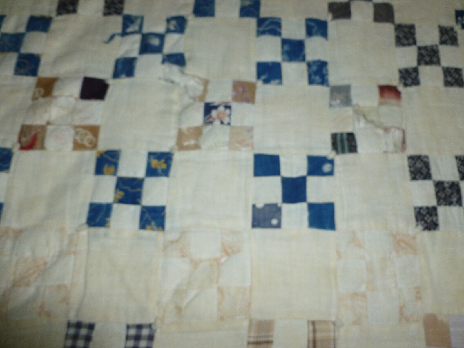 Early 1900s Nine Patch Antique Quilt