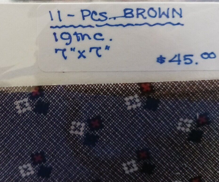 Set of 32 Vintage 19th Century Brown Fabrics