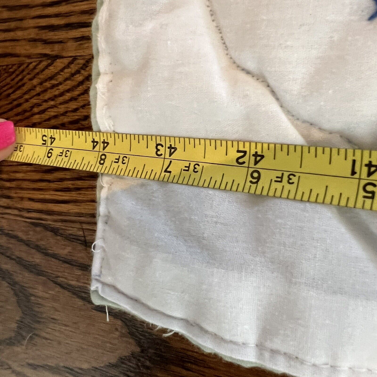 Antique Handmade Bear Quilted Crib Blanket 44x32