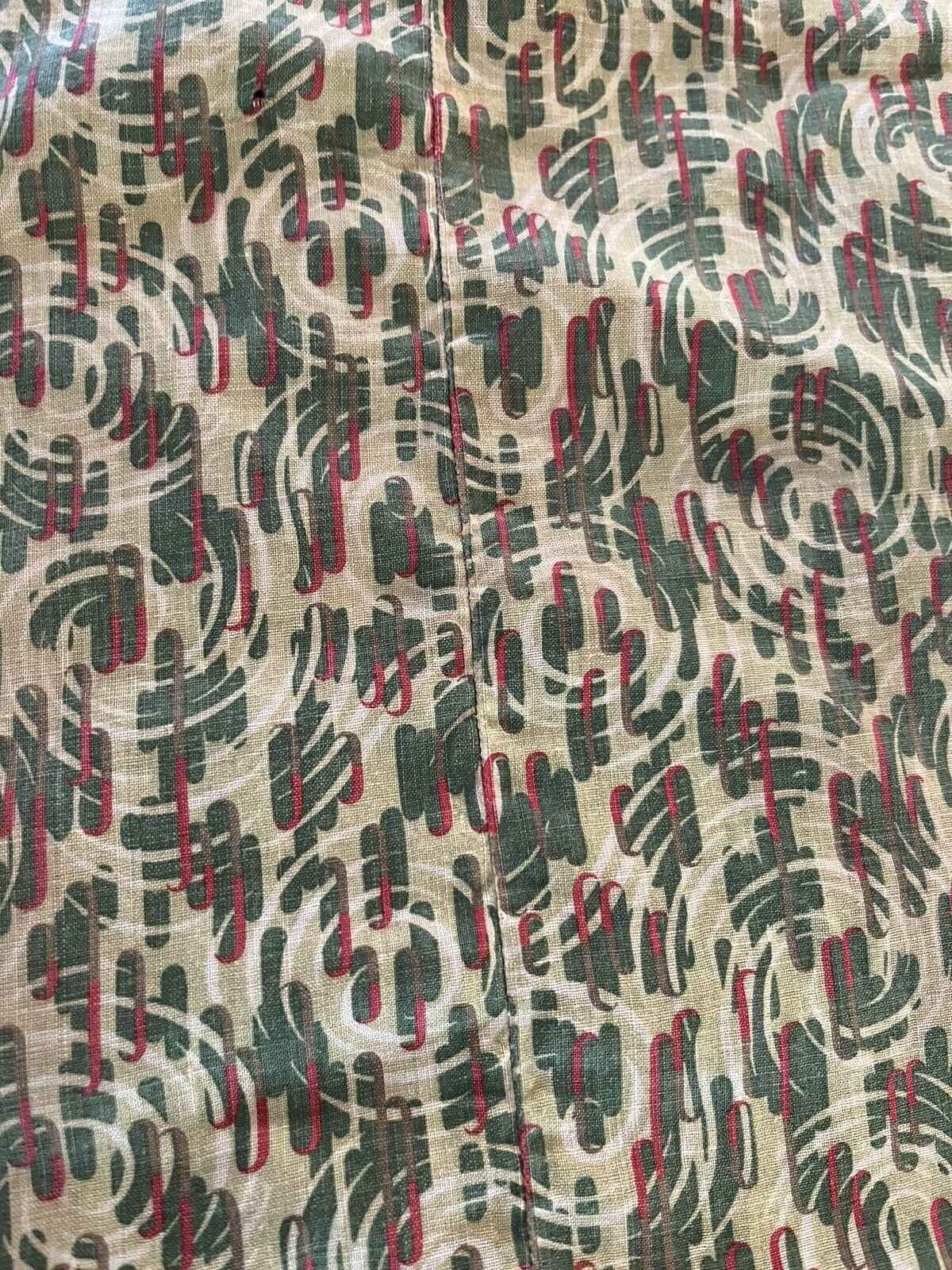 1800s Green Antique Quilt Fabric Backing 62"x82