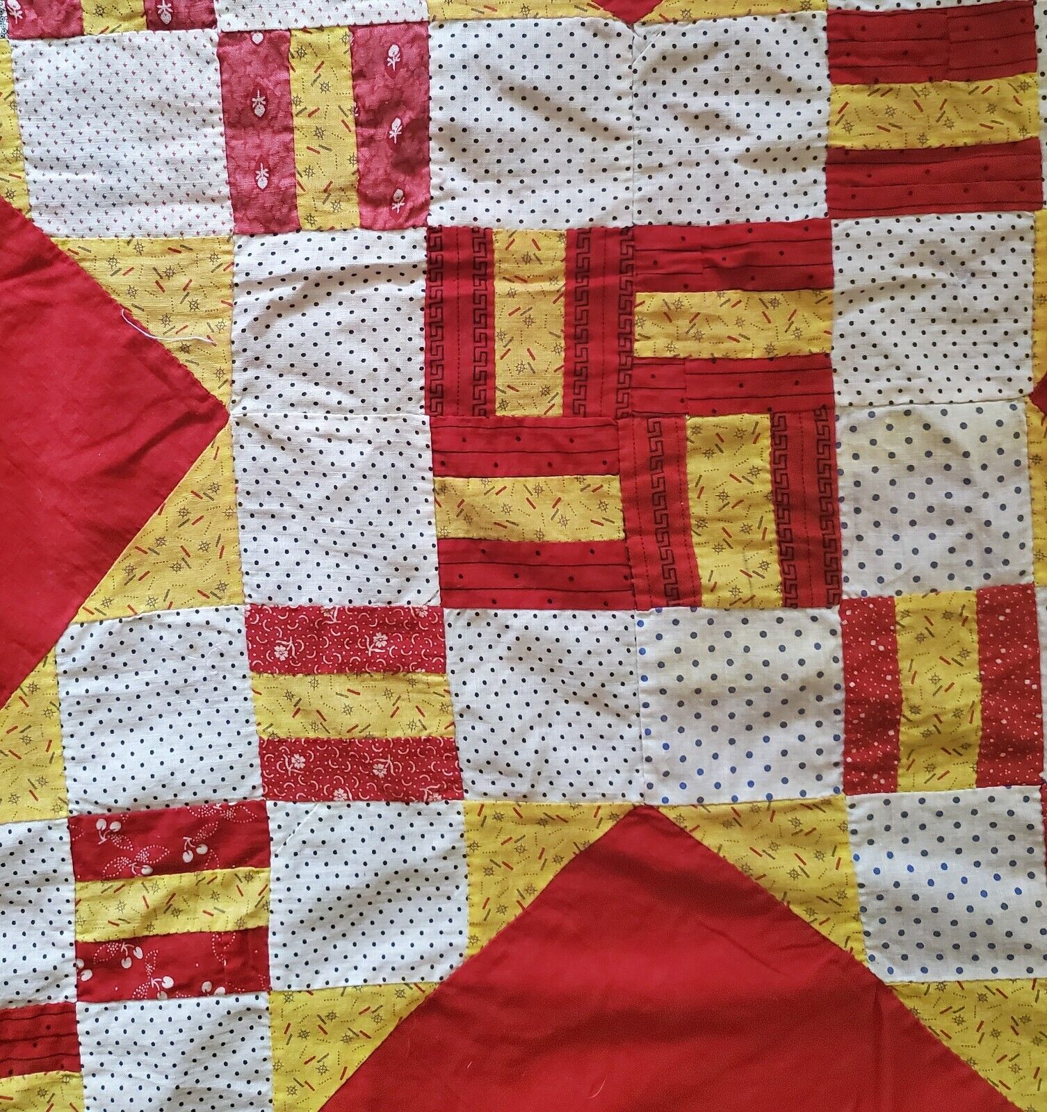 1800's Patchwork Quilt Top Antique Textile