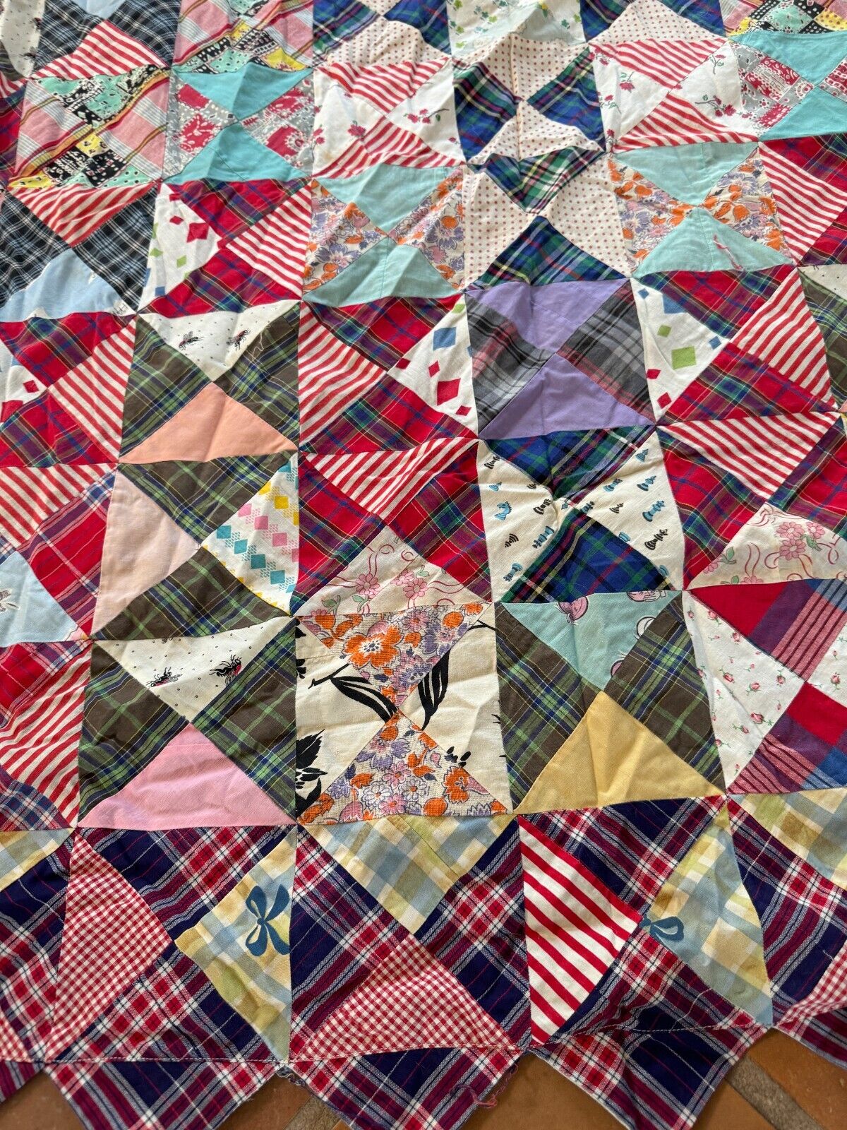 Vintage Patchwork Quilt from Late 1800s